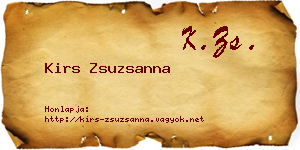 Kirs Zsuzsanna névjegykártya